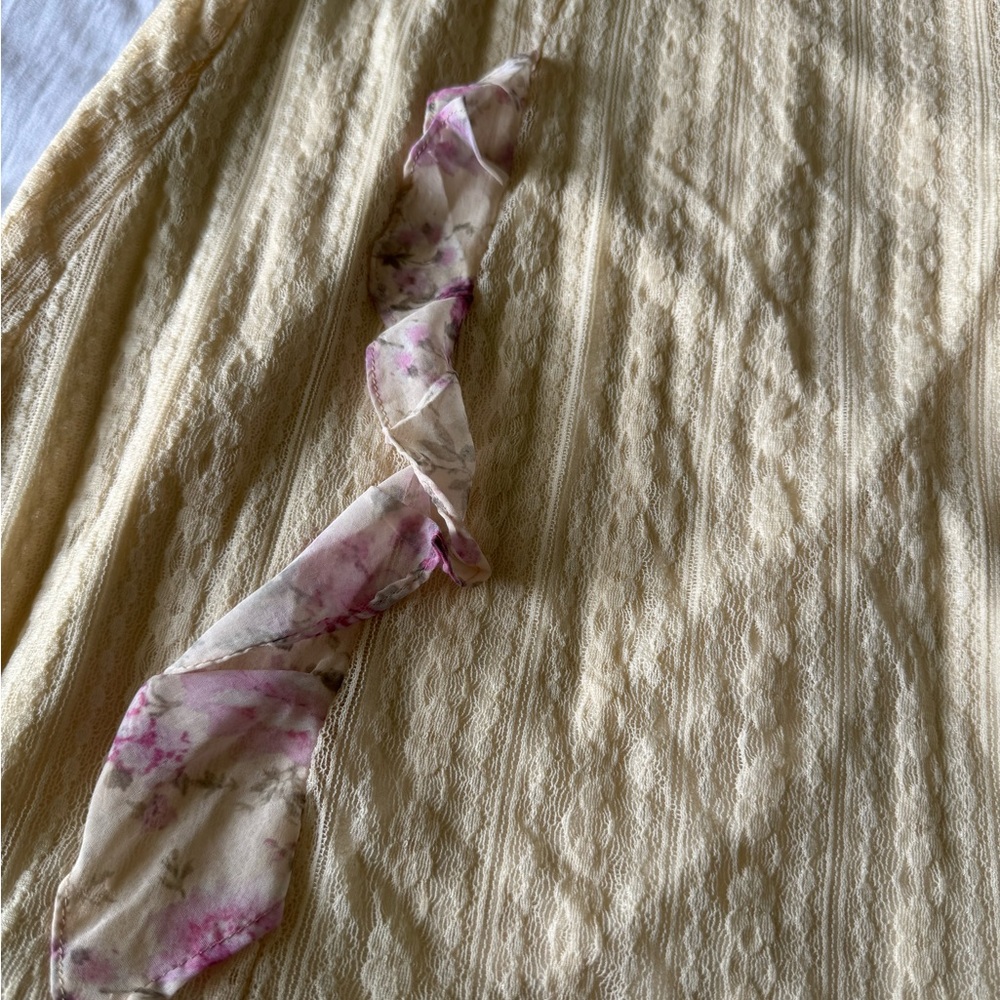 Bluivy Cream and Pink Floral Maxi Skirt - Picture 8 of 11